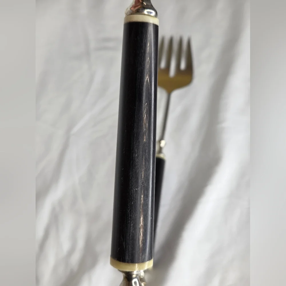 Chic Black and Silver Serving Salad Set Utensils For Everyday